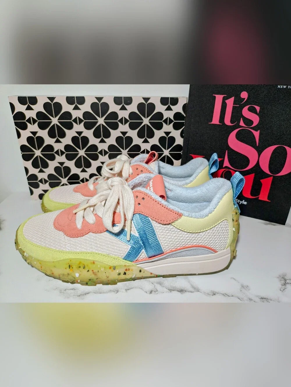 Kate Spade K As In Kate Runners Melon Ball Colorblocked Mesh w/ Suede Accents
